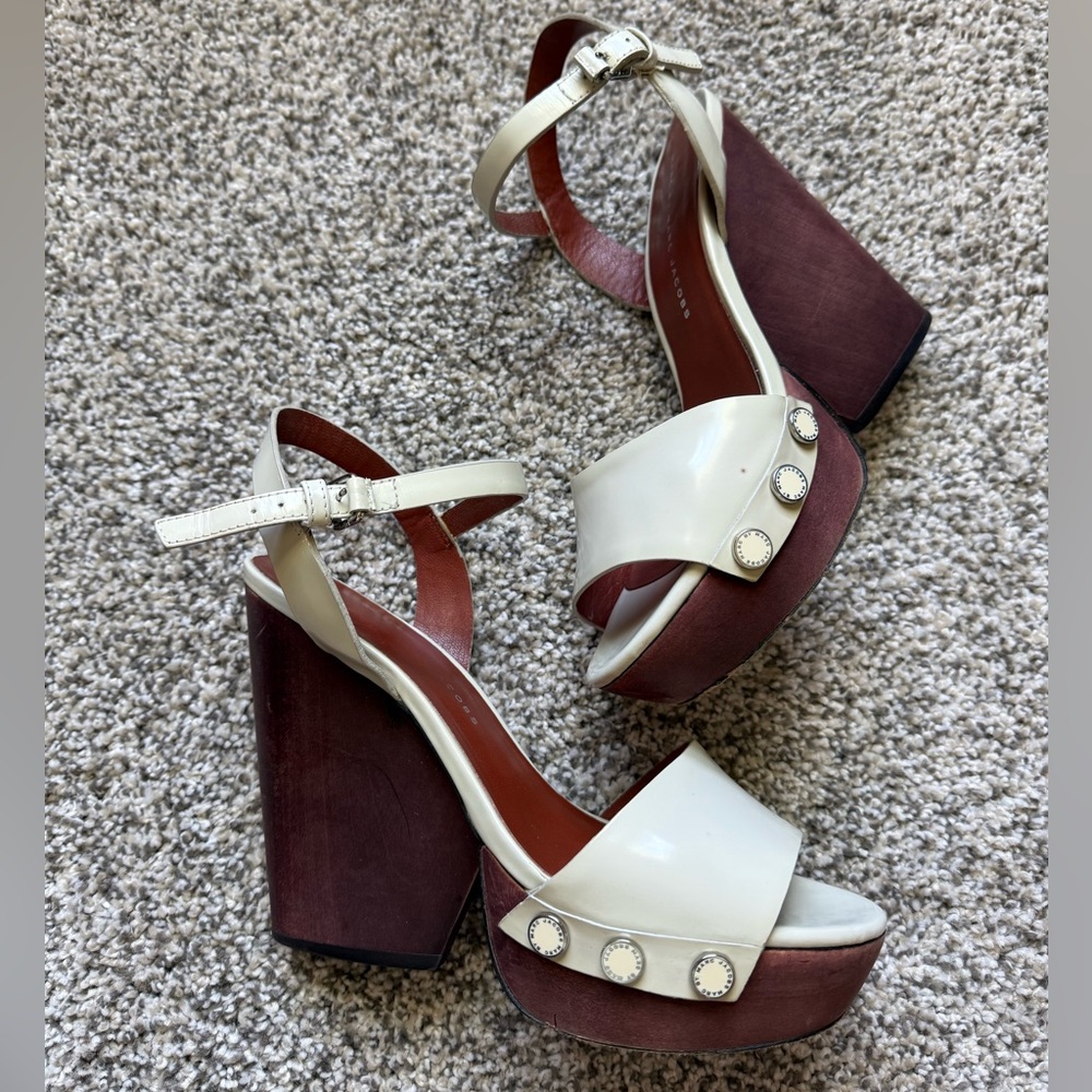Marc Jacobs 2012-2014 platform sandals studded wood platform sandals size 7